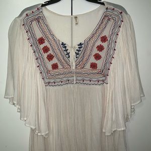 Embroidered flowy blouse